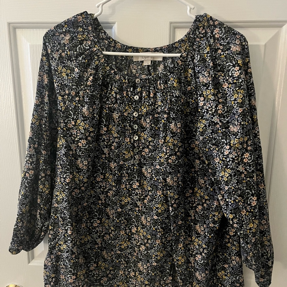 Floral Black Blouse